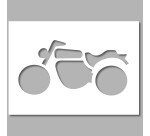 Pochoir pour marquage au sol - Pictogramme Moto - PVC Souple  - 300 x 600 mm