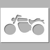 Pochoir pour marquage au sol - Pictogramme Moto - PVC Souple  - 300 x 600 mm