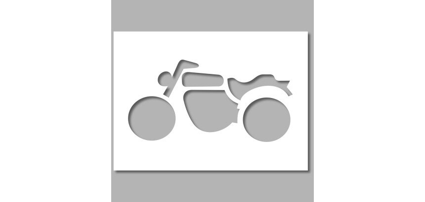 Pochoir pour marquage au sol - Pictogramme Moto - PVC Souple  - 300 x 600 mm