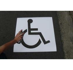 Pochoir pour marquage au sol - Place Réservée PMR - PVC réutilisable  - 25 x 30 cm