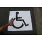 Pochoir pour marquage au sol - Place Réservée PMR - PVC réutilisable  - 25 x 30 cm