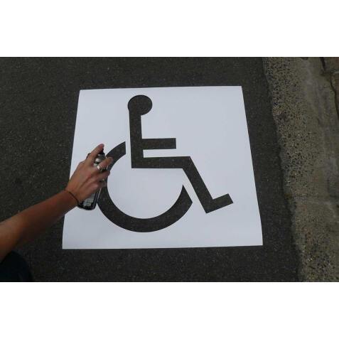 Pochoir pour marquage au sol - Place Réservée PMR - PVC réutilisable