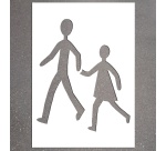 Pochoir pour marquage au sol - Traversée d'école - PVC réutilisable