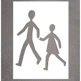 Pochoir pour marquage au sol - Traversée d'école - PVC réutilisable