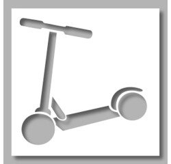 Pochoir pour marquage au sol - Pictogramme Trottinette - PVC Souple