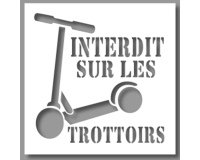 Pochoir - Marquage - Trottinette interdite - PVC Souple