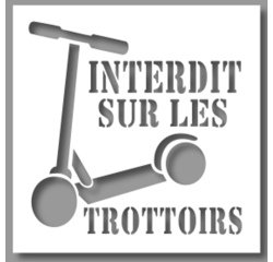 Pochoir - Marquage - Trottinette interdite - PVC Souple