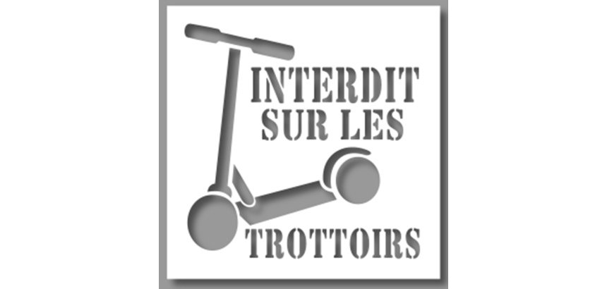 Pochoir - Marquage - Trottinette interdite - PVC Souple