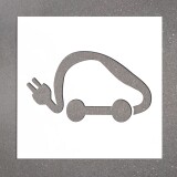 Pochoir  pour marquage au sol - Voitures Électriques - PVC souple  - 350 x 600 mm