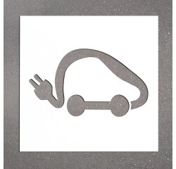 Pochoir  pour marquage au sol - Voitures Électriques - PVC souple  - 350 x 600 mm