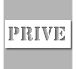 Pochoir pour marquage au sol - Texte "Privé" -  PVC souple