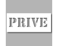 Pochoir pour marquage au sol - Texte "Privé" -  PVC souple