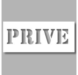 Pochoir pour marquage au sol - Texte "Privé" -  PVC souple