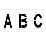 Pochoirs pour marquage au sol - Lot de 26 Lettres - PVC Souple