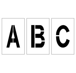 Pochoirs pour marquage au sol - Lot de 26 Lettres - PVC Souple
