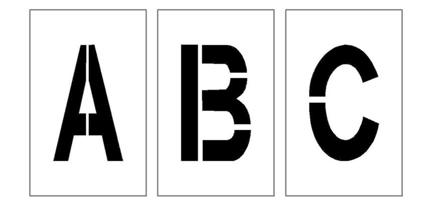 Pochoirs pour marquage au sol - Lot de 26 Lettres - PVC Souple