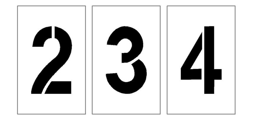 Pochoirs pour marquage au sol - Lot de 10 Chiffres - PVC Souple  - 300 mm