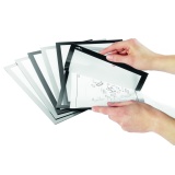 Porte-documents magnétique - Anti-reflet - Format A4 - Lot de 2 ex  - Argent Métallisé