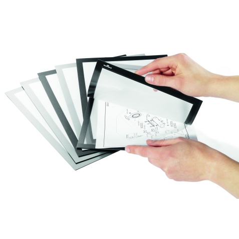 Porte-documents magnétique - Anti-reflet - Format A4 - Lot de 2 ex  - Argent Métallisé