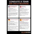 Poster - Conduite à tenir en cas d'incendie - A3 - NF EN ISO 7010