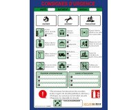 Poster - Consignes d'urgence - NF EN ISO 7010 - A3 - Plastifié