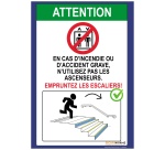 Poster consignes évacuation escaliers A3