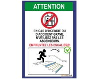 Poster consignes évacuation escaliers A3