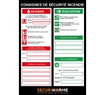 Poster - Consignes sécurité incendie - 297x420 mm - Plastifié