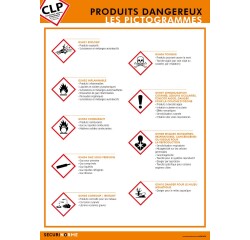 Poster - Pictogrammes de Danger CLP - Plastifié - 297x420 mm