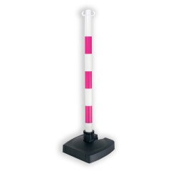 Poteau FME - rose/blanc bi-pose sur socle lesté 4 Kg - PVC