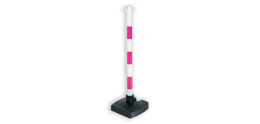 Poteau FME - rose/blanc bi-pose sur socle lesté 4 Kg - PVC