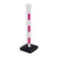 Poteau de signalisation FME - rose/blanc sur socle à lester 4kg
