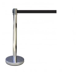 Poteau de guidage à sangle rétractable - Inox - H910mm  - Rouge