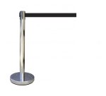 Poteau de guidage à sangle rétractable - Inox - H910mm  - Rouge