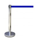 Poteau de guidage à sangle rétractable - Inox - H910mm  - Rouge