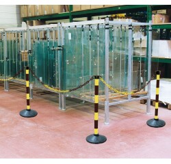 Poteaux de Signalisation avec Chaînes - Kit PVC à Lester  - Noir - 2