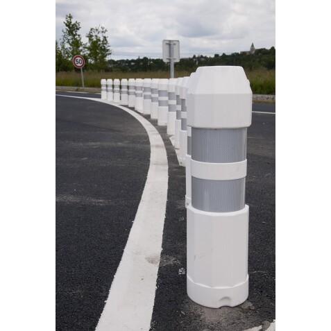 Balise de signalisation Autorelevable B 45 - Blanche - 730 x 200 mm