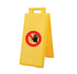 Chevalet de signalisation Entrée interdite - Jaune haute visibilité