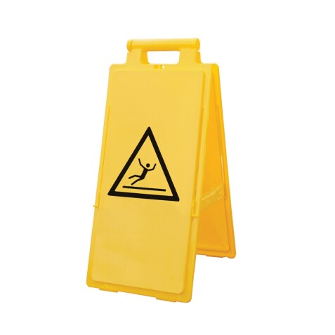 Chevalet de signalisation Surface Glissante - Jaune haute visibiité