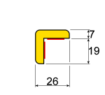 Butoir d'angle flexible - L 1 mètre - Mousse polyuréthane