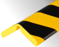Butoir d'angle flexible jaune/noir - 1 m - Mousse PU