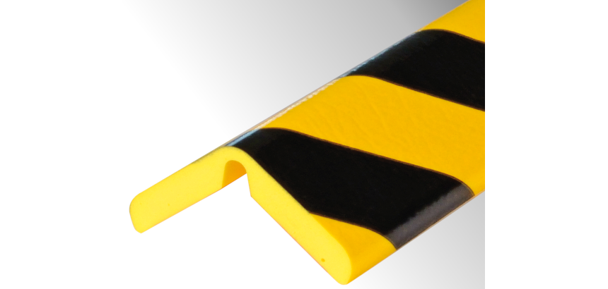 Butoir d'angle flexible jaune/noir - 1 m - Mousse PU