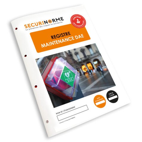 Registre de sécurité - Suivi Maintenance Défibrillateur DAE - A4