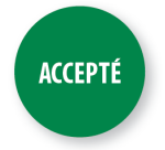 Rouleau d'étiquettes de contrôle "Accepté" - Ø40 mm - Lot de 500 ex