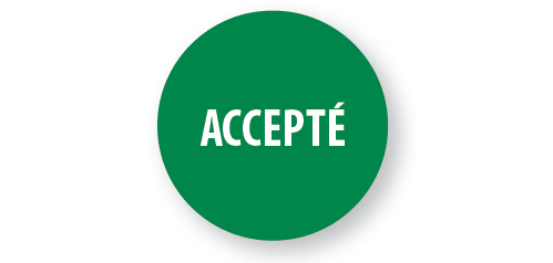 Rouleau d'étiquettes de contrôle "Accepté" - Ø40 mm - Lot de 500 ex