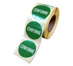 Rouleau d'étiquettes de contrôle "Contrôle Conforme" - 500 ex  - 125 mm