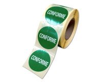 Rouleau d'étiquettes de contrôle "Contrôle Conforme" - 500 ex  - 125 mm