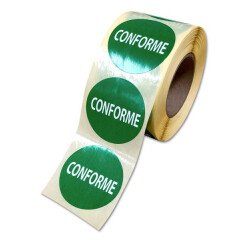 Rouleau d'étiquettes de contrôle "Contrôle Conforme" - 500 ex  - 40 mm