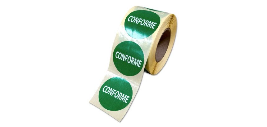 Rouleau d'étiquettes de contrôle "Contrôle Conforme" - 500 ex  - 40 mm