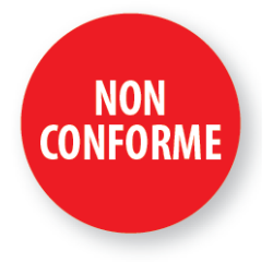 Rouleau d'étiquettes d'inspection repositionnables  - "Non Conforme"  - 125 mm